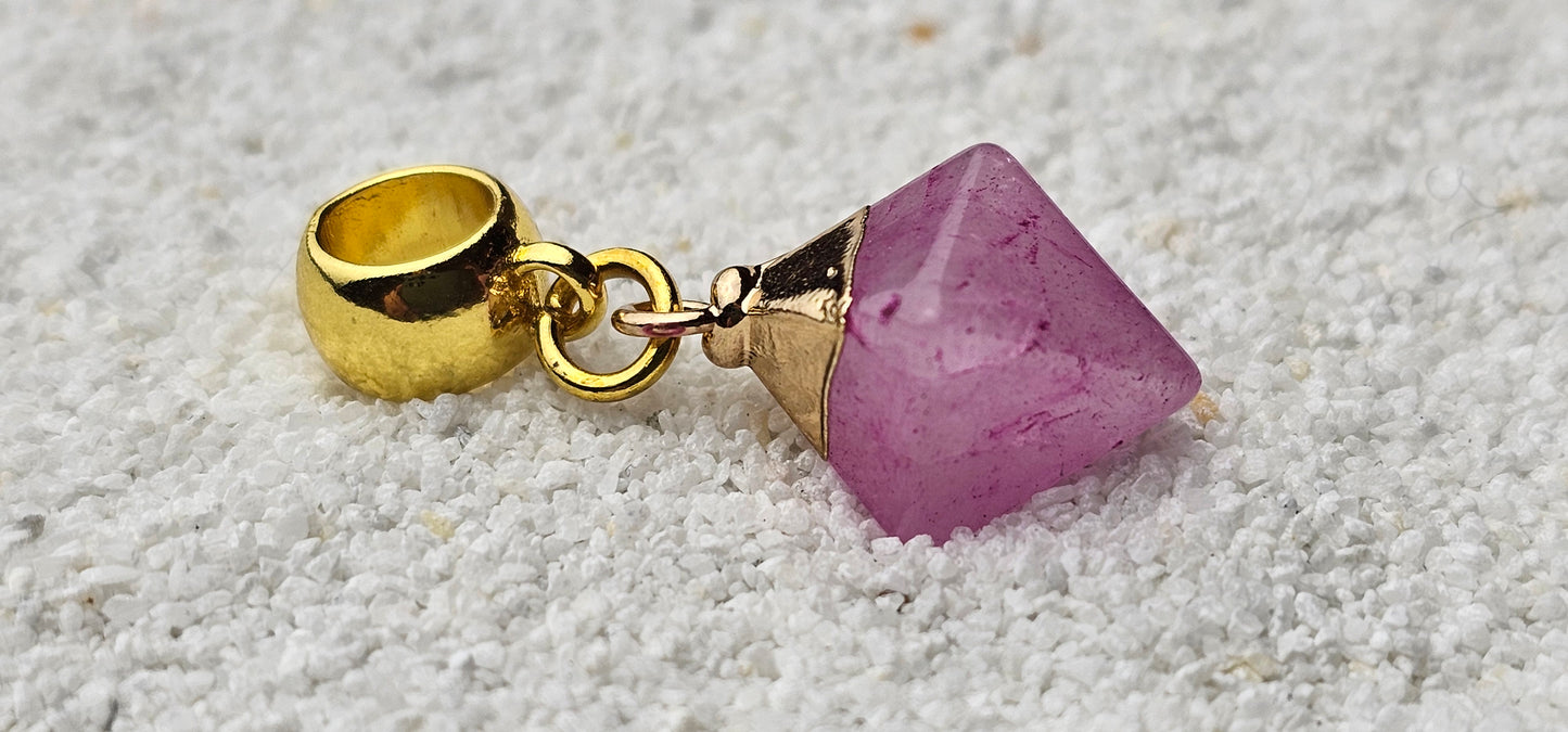 ROHSTEIN Dreadschmuck / Dread Charm / Flecht Perle mit unregelmäßigem Anhänger aus Naturstein