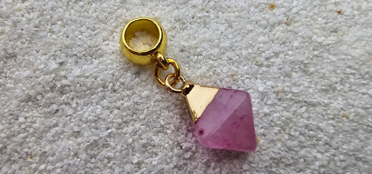ROHSTEIN Dreadschmuck / Dread Charm / Flecht Perle mit unregelmäßigem Anhänger aus Naturstein