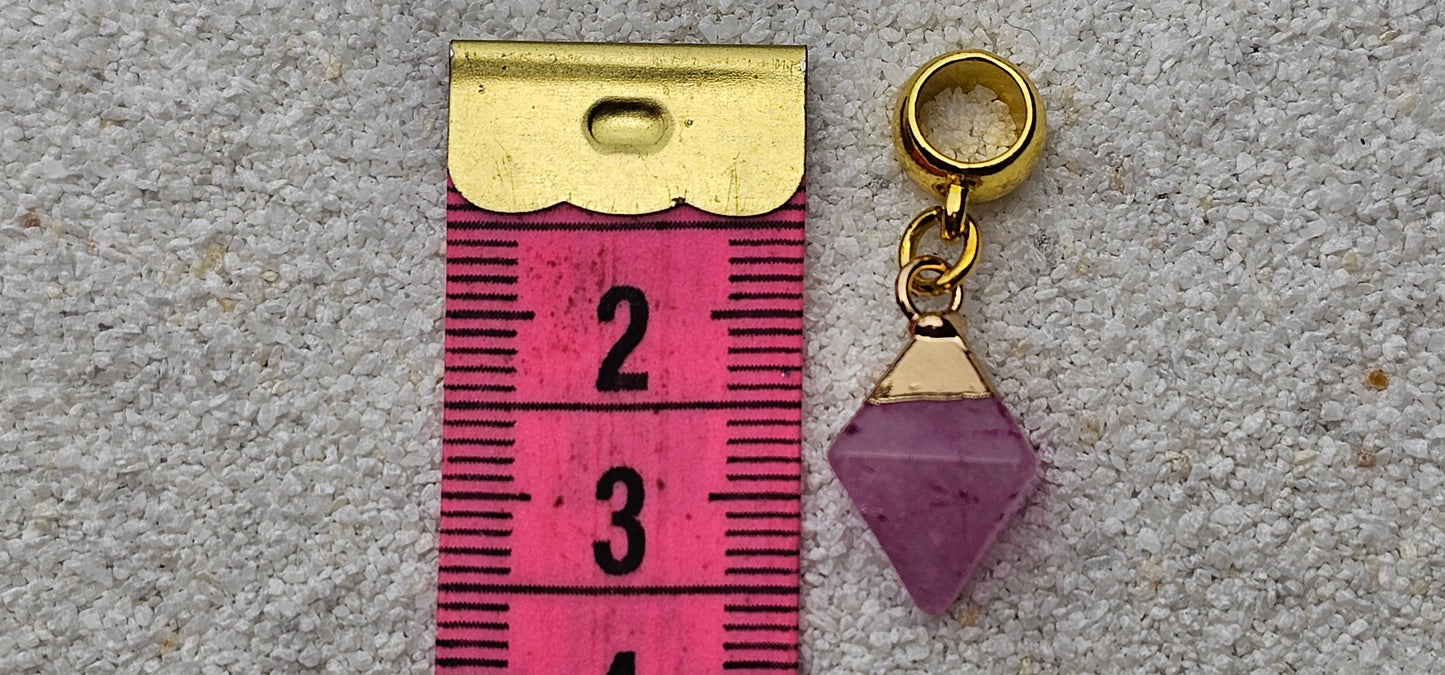 ROHSTEIN Dreadschmuck / Dread Charm / Flecht Perle mit unregelmäßigem Anhänger aus Naturstein