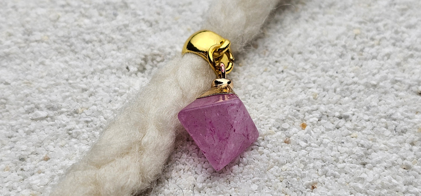 ROHSTEIN Dreadschmuck / Dread Charm / Flecht Perle mit unregelmäßigem Anhänger aus Naturstein