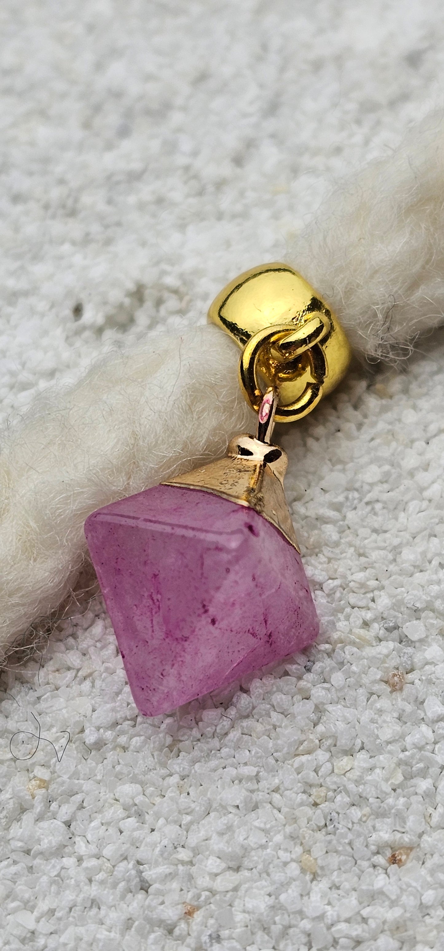 ROHSTEIN Dreadschmuck / Dread Charm / Flecht Perle mit unregelmäßigem Anhänger aus Naturstein