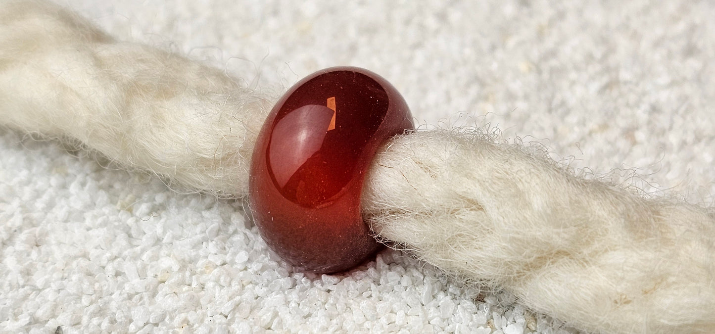 KARNEOL Naturstein Dreadschmuck / Dread Perle / Flecht Perle aus poliertem Naturstein