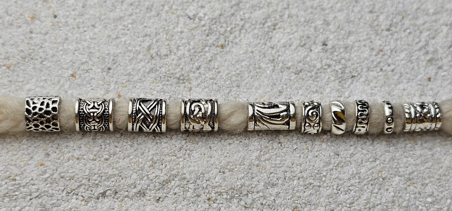 THE VIKING PROJECT Mixed Basic Beads: 10 verschiedene Dreadringe und Tubes im Set, Metall Dreadschmuck / Dread Perlen / Flecht Perlen