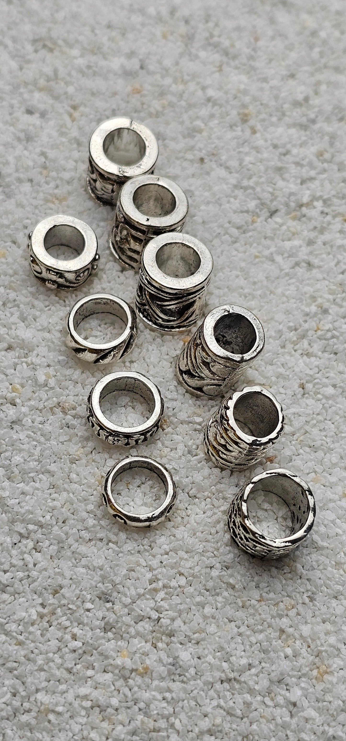 THE VIKING PROJECT Mixed Basic Beads: 10 verschiedene Dreadringe und Tubes im Set, Metall Dreadschmuck / Dread Perlen / Flecht Perlen